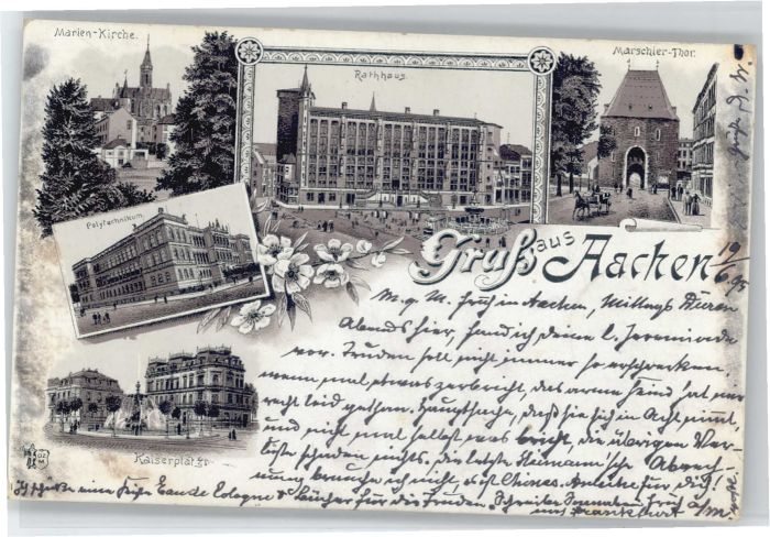 Aachen Marien Kirche Rathaus Marschiertor Poly