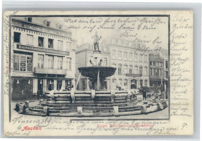 AACHEN NRW Kaiser Karlsbrunnen Marktplatz