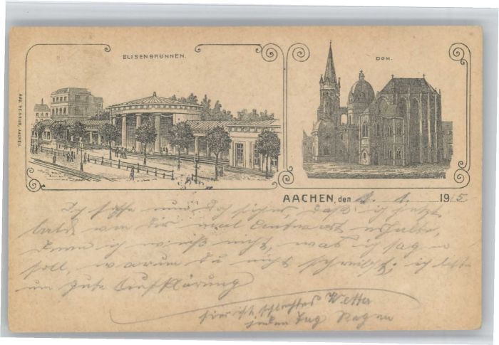 Aachen Elisenbrunnen Dom