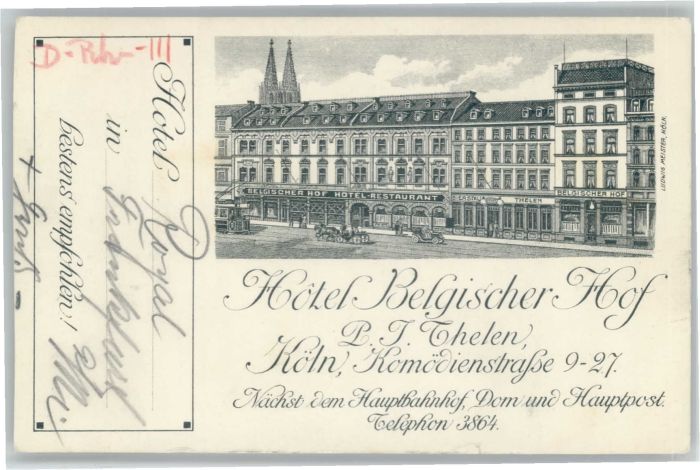 Koeln Rhein Köln Hotel Belgischer Hof