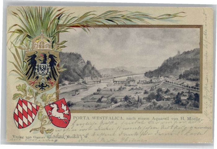 Porta Westfalica Wappen Prägedruck