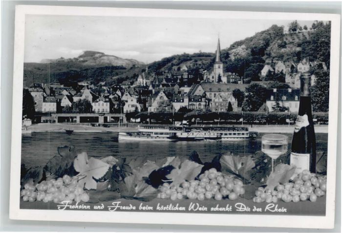 Linz Rhein Flussschiff Weintrauben Wein