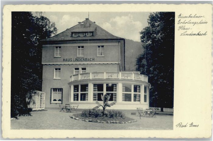 Bad Ems Eisenbahnererholungsheim Haus Lindenbac