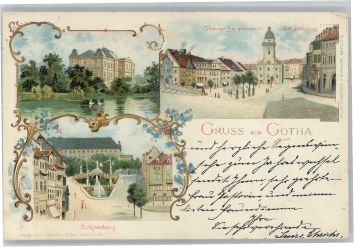 Gotha Thueringen Gotha Schlossberg Hauptmarkt Rathaus