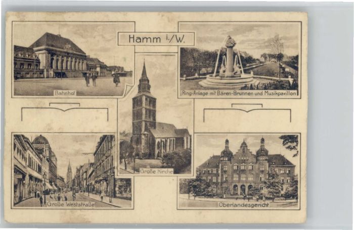 Hamm Westfalen Bahnhof Weststrasse Kirche Bärenbrunnen