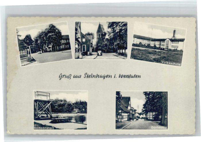 Steinhagen Westfalen Kirche Kriegerdenkmal Volksschule Badea