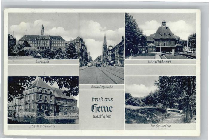 Herne Westfalen Herne Rathaus Schloss Strünkede Bahnhof