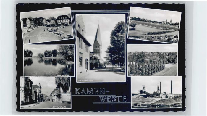 Kamen Westfalen Kamen Markt Bahnhofstrasse Schiefe Turm