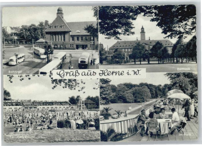 Herne Westfalen Herne Bahnhof Rathaus Sommerbad Park