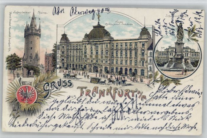 Frankfurt Main Schützenbrunnen Eschenheimer Turm