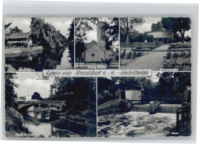 Frankfurt Main Nidda Partie Nidda Brücke Brentano Bad