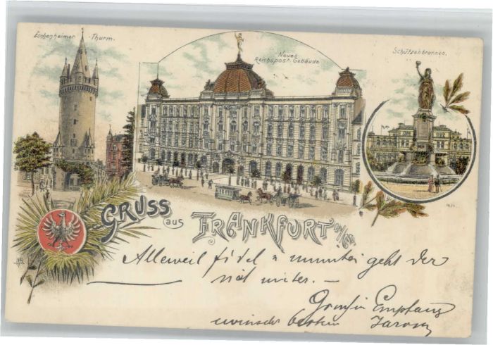 Frankfurt Main Eschenheimer Thurm Schützenbrunnen