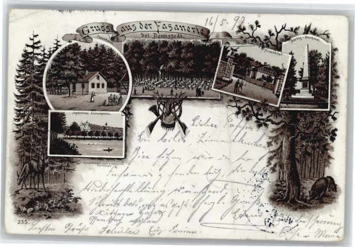 Darmstadt Hirschköpf Hartig Denkmal Jagdschloss K