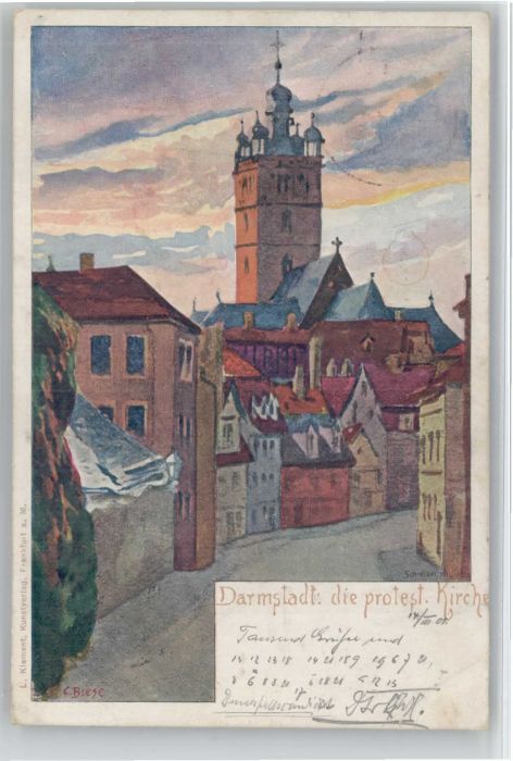 Darmstadt Künstler C. Biese Kirche