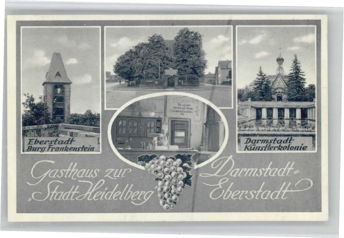 Eberstadt Darmstadt Burg Frankenstein Kuenstlerkolonie Gasthaus zur Stadt Heidel