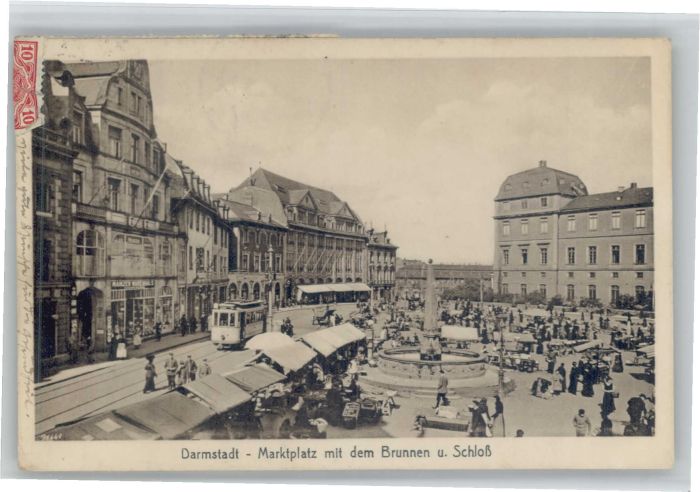 Darmstadt Marktplatz Brunnen Schloss
