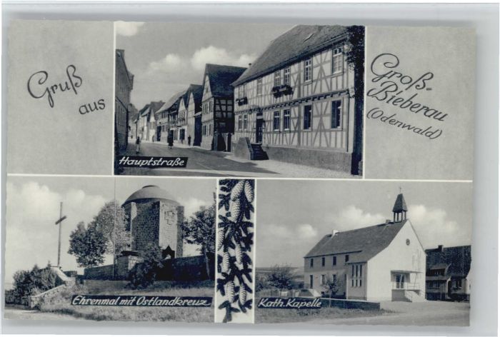 Gross-Bieberau Odenwald Hauptstrasse Ehrenmal Ostlandkreuz Kape