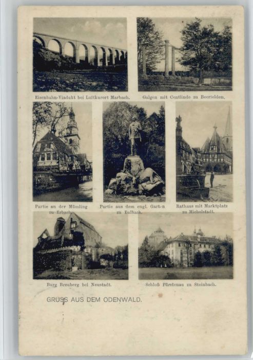 Michelstadt Galgen Eisenbahn Viadukt Schloss Fürste