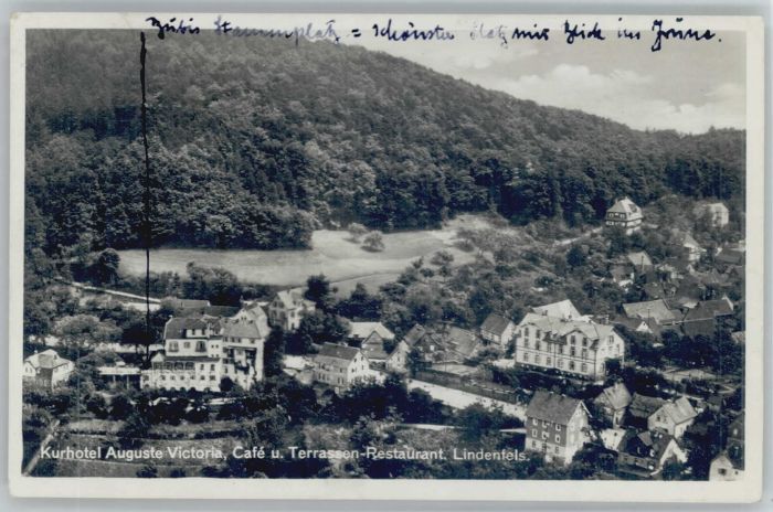 Lindenfels Odenwald Lindenfels Fliegeraufnahme Kurhotel Aug