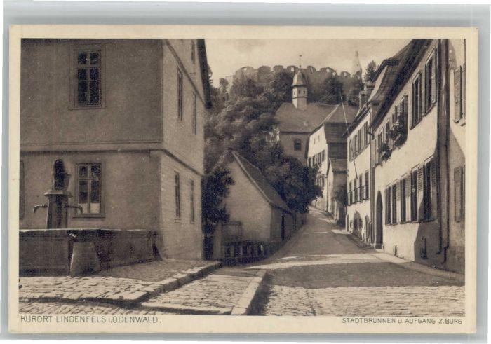 Lindenfels Odenwald Lindenfels Stadtbrunnen Aufgang zur Bur