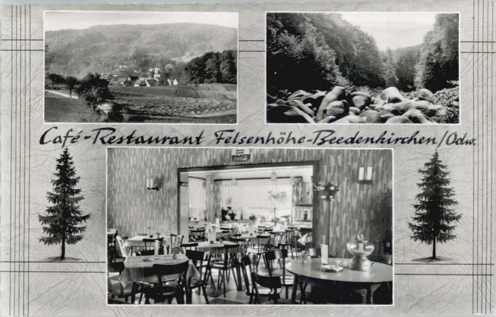 Beedenkirchen Cafe Restaurant Felsenhöhe