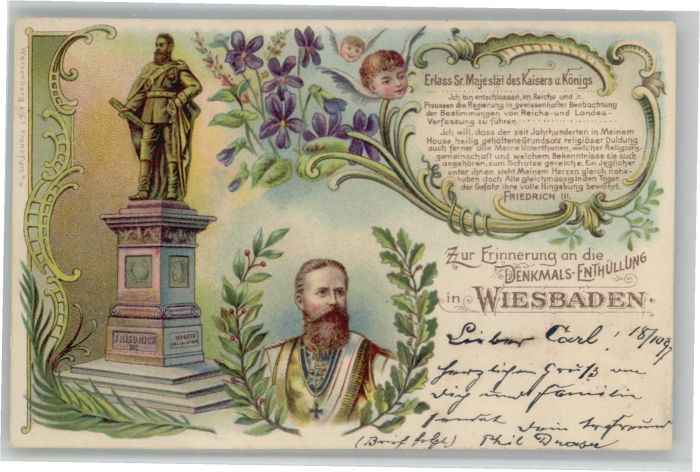 Wiesbaden Friedrich III. Denkmals-Enthüllung