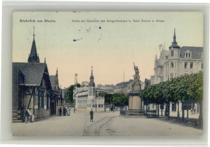 Biebrich Wiesbaden Rheinufer Kriegerdenkmal Hotel Nassau K