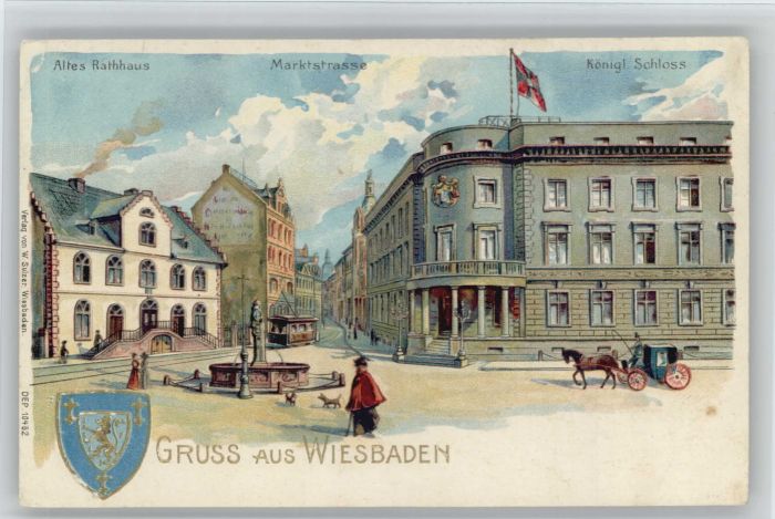 Wiesbaden Rathaus Marktstrasse Schloss Wappen