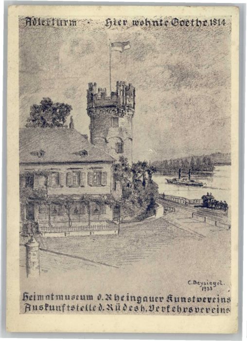 Ruedesheim eimatmuseum Adlerturm Goethe Künstler C
