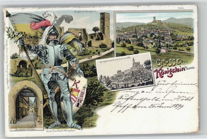 Koenigstein Taunus urgruine Wappen Ritter Graf Eberhard vo