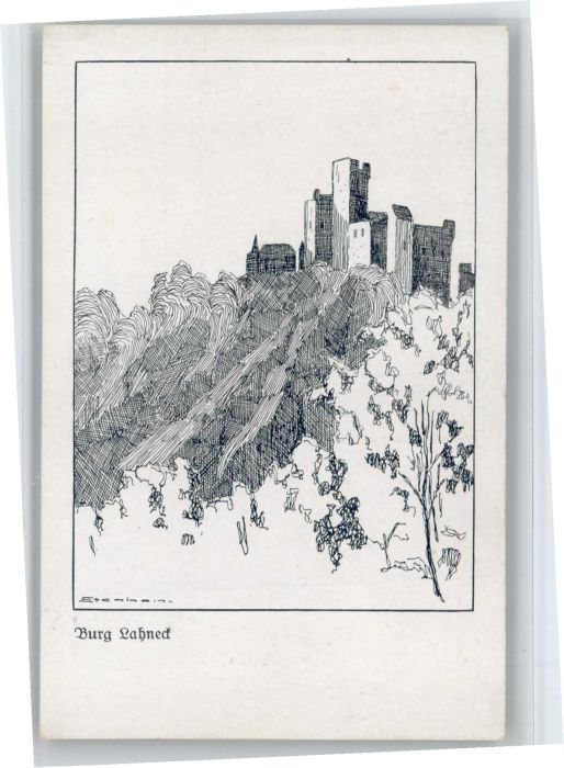 Lahnstein Rheinland-Pfalz Burg Lahneck Kuenstler W. Stephan