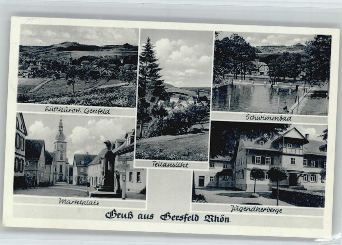 Gersfeld Rhoen arktplatz Jugendherberge Schwimmbad