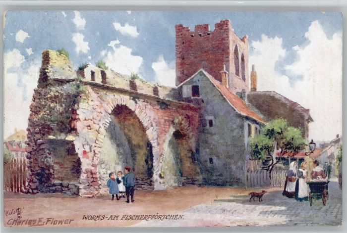 Worms Fischerpförtchen Künstler Charles E. Fl