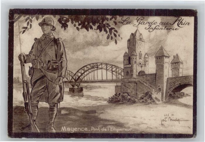 Mainz Rhein Mainz Brücke Soldat