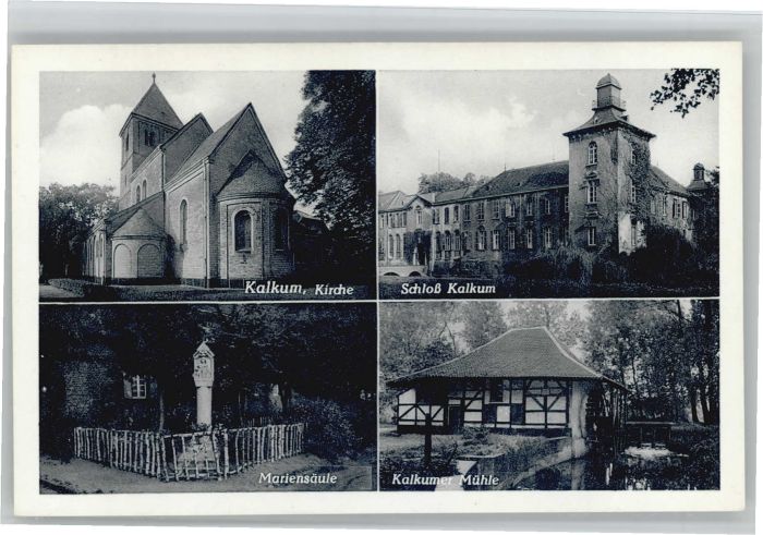 Kalkum Kirche Schloss Mariensäule Mühle *