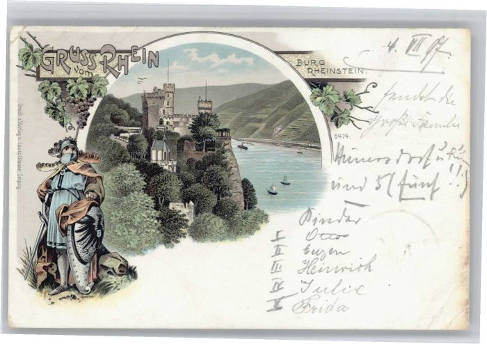 Ruedesheim Rhein Stempelabschlag] Burg Rheinstein