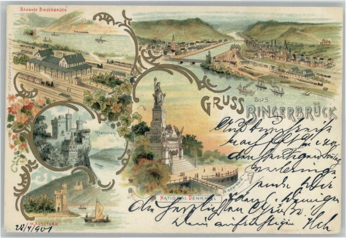 Bingerbrueck ahnhof Rheinstein Mäuseturm Nationalden