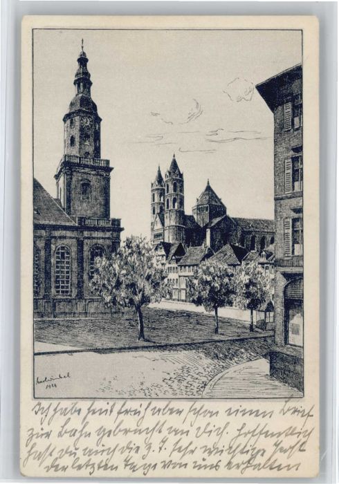 Worms Marktplatz Nach Zeichnung von Karl Wink