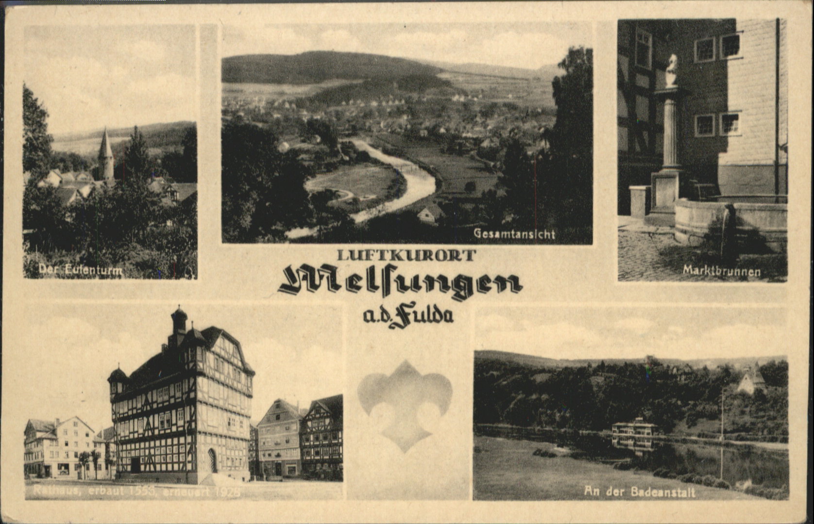 Melsungen Fulda Marktbrunnen Badeanstalt Eulenturm