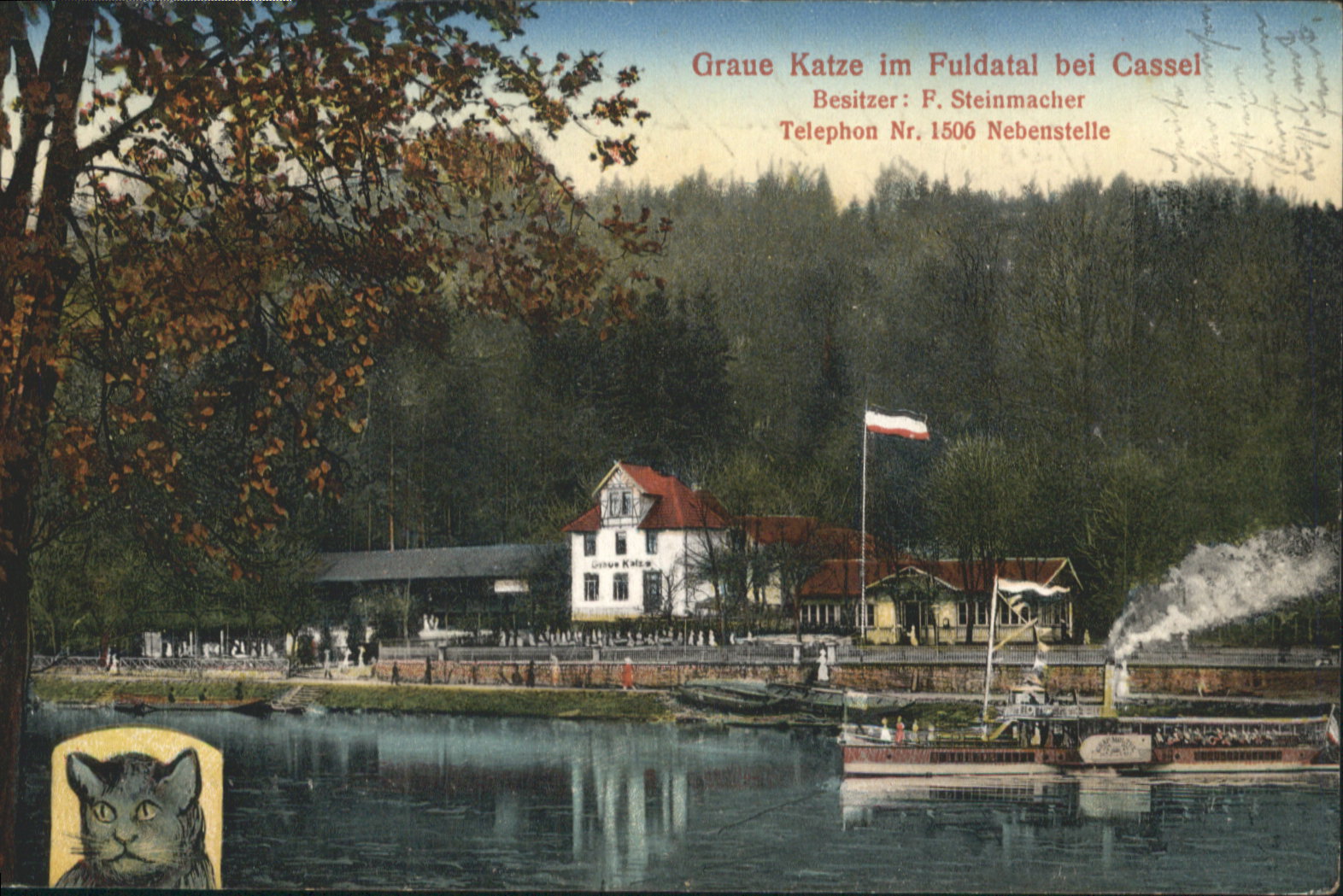 Cassel Kassel Graue Katze Dampfschiff