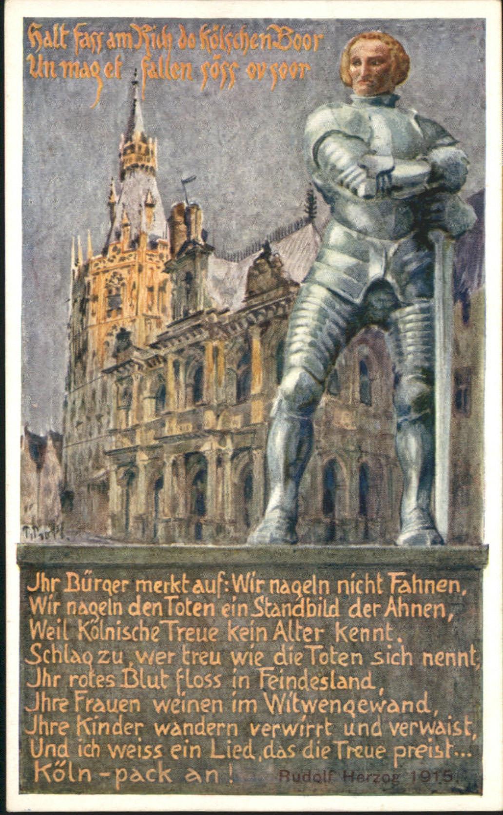 Koeln Rhein Kölnische Bauer in Eisen Künstler Rudol