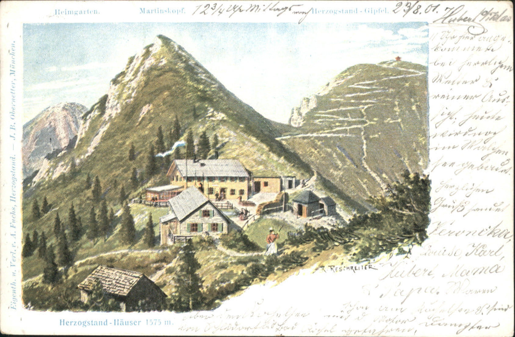 Urfeld Oberbayern [Stempelabschlag] Herzogenstand Häuser