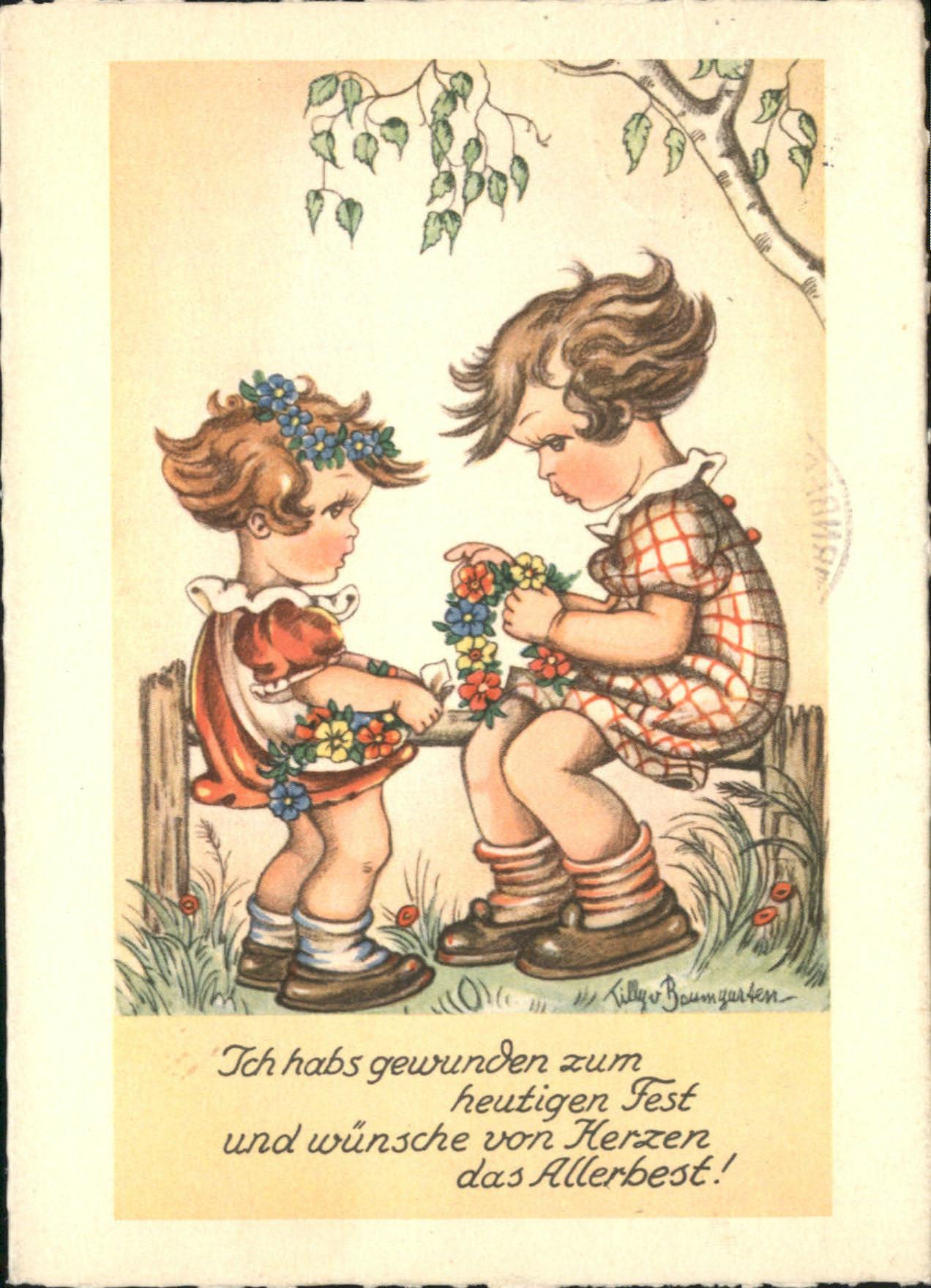 Baby Nursery Bebe Glückwunsch Mädchen Künstler Baumgarten