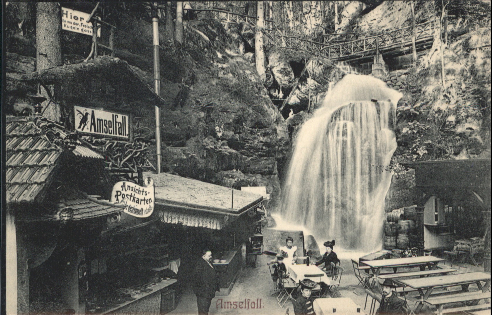 Ansichtskartenverkauf Amselfall Kiosk Wasserfall