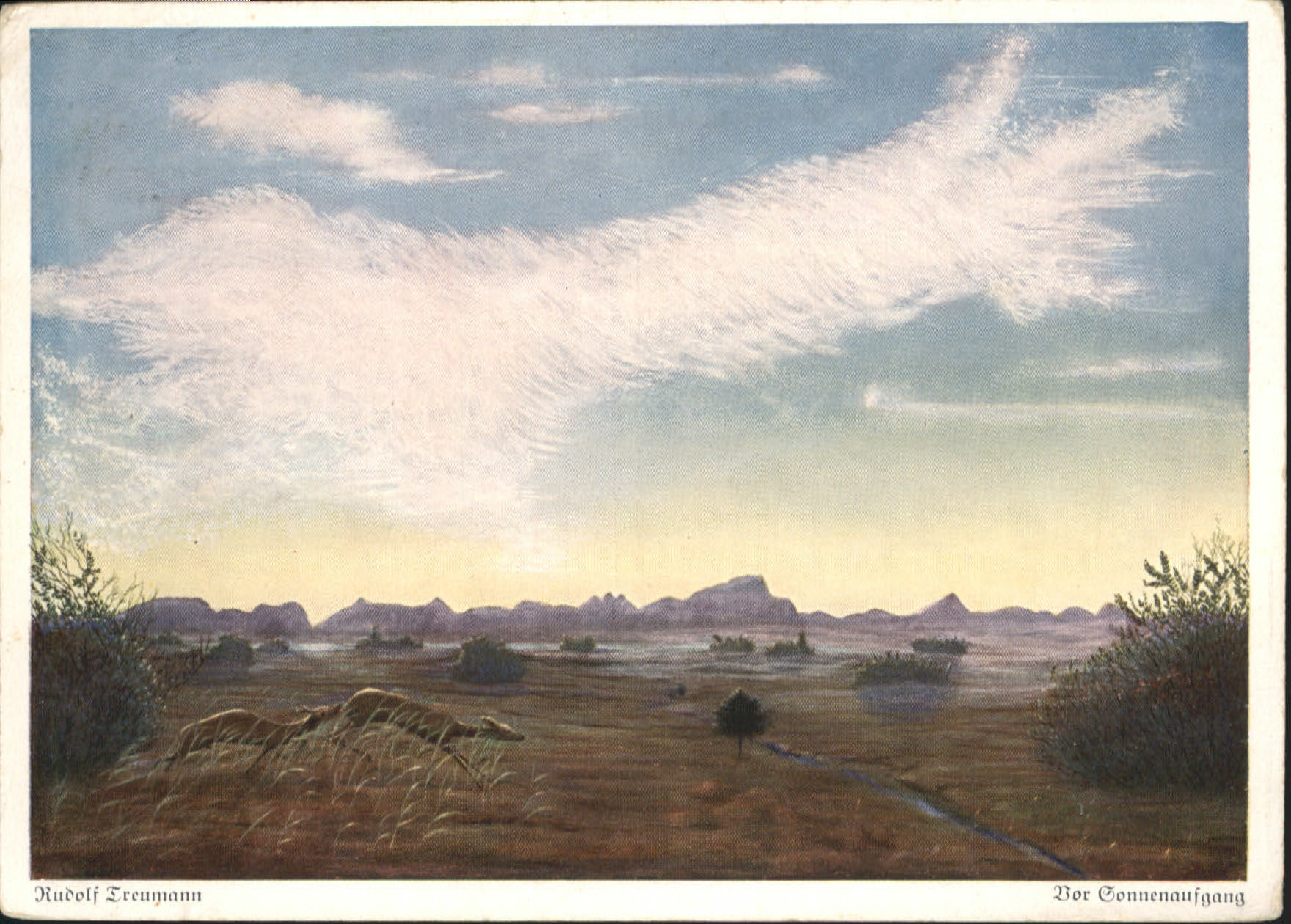 Kuenstlerkarte Rudolf Treumann Sonnenaufgang