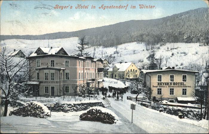 Agnetendorf Riesengebirge Beyers Hotel Winter