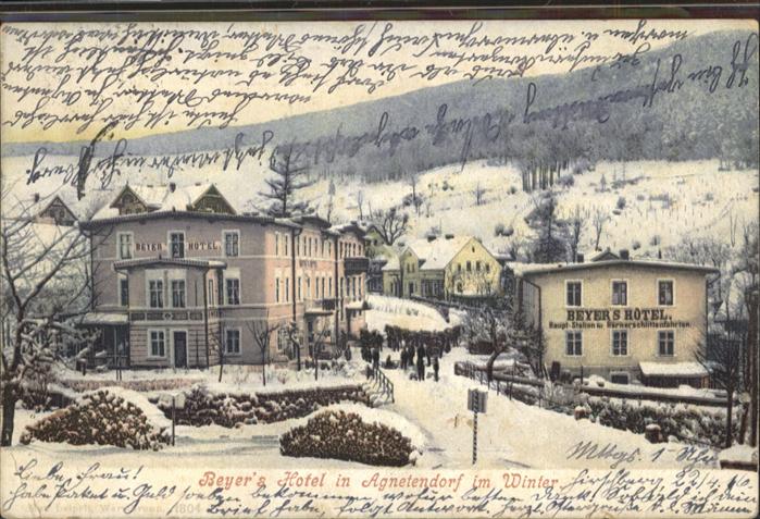 Agnetendorf Riesengebirge Schlesien Beyers Hotel  Winter
