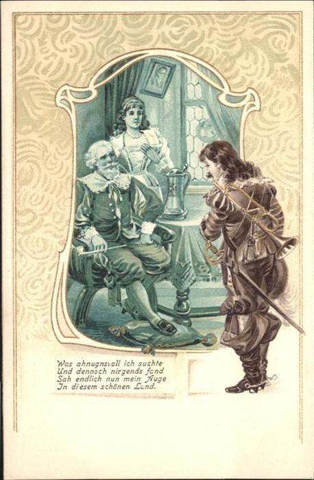 Trompeter Scheffel Vers Prägedruckkarte