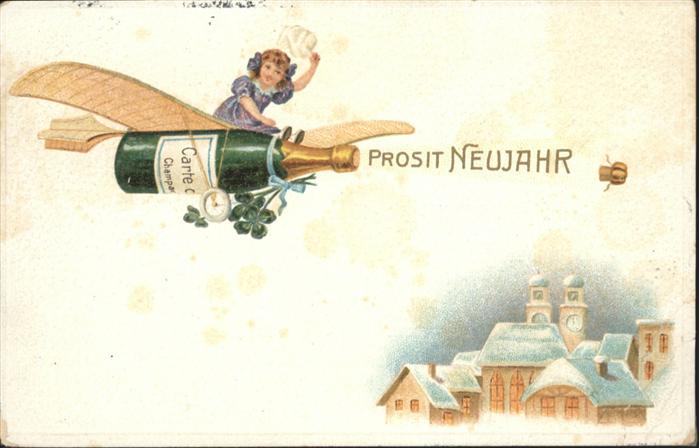 Neujahr Sekt Flugzeug