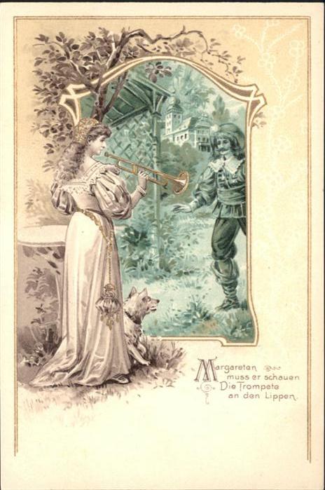 Trompeter Scheffel Vers Prägedruckkarte